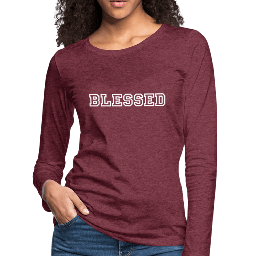 Womens Long Sleeve Graphic Tee, Blessed Print