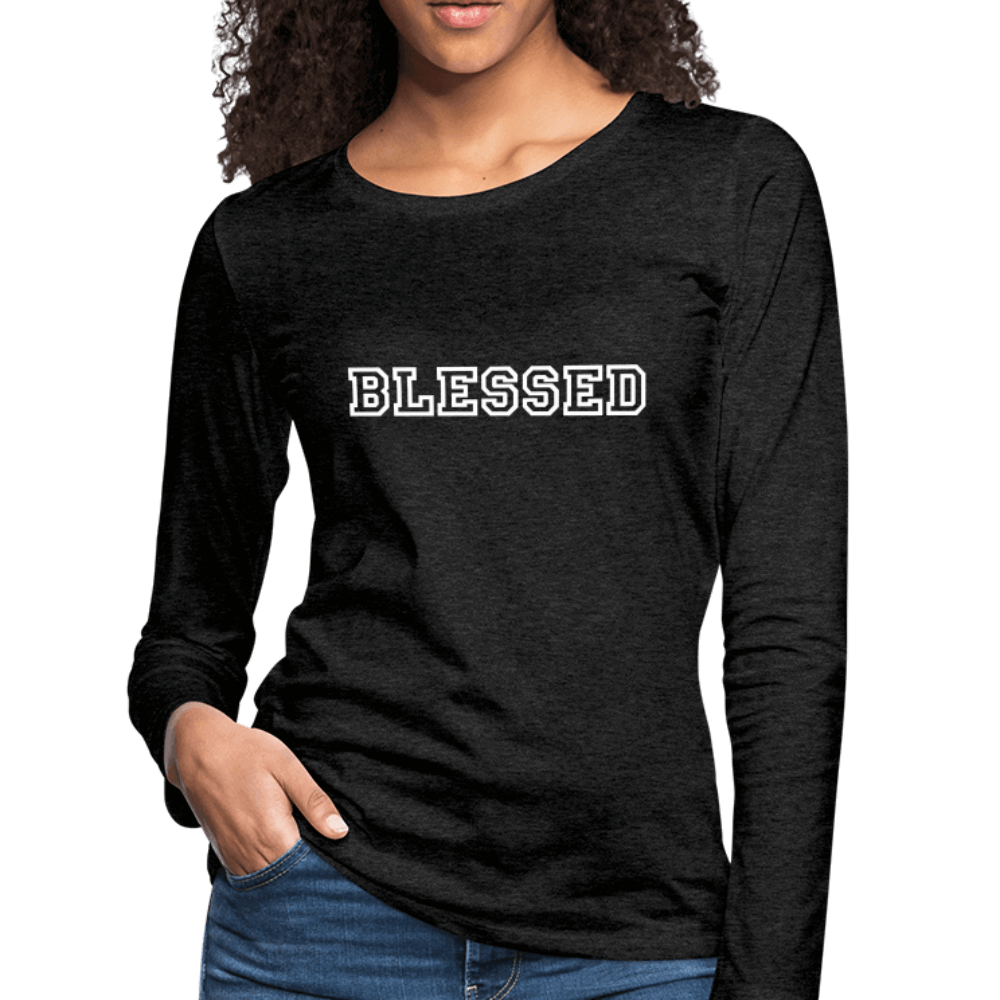 Womens Long Sleeve Graphic Tee, Blessed Print.