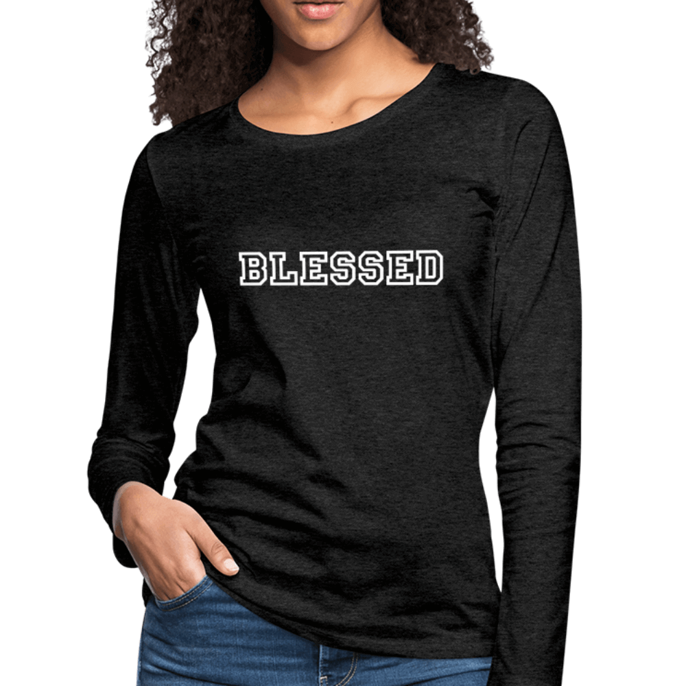 Womens Long Sleeve Graphic Tee, Blessed Print