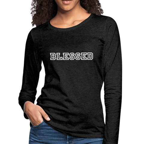 Womens Long Sleeve Graphic Tee, Blessed Print.