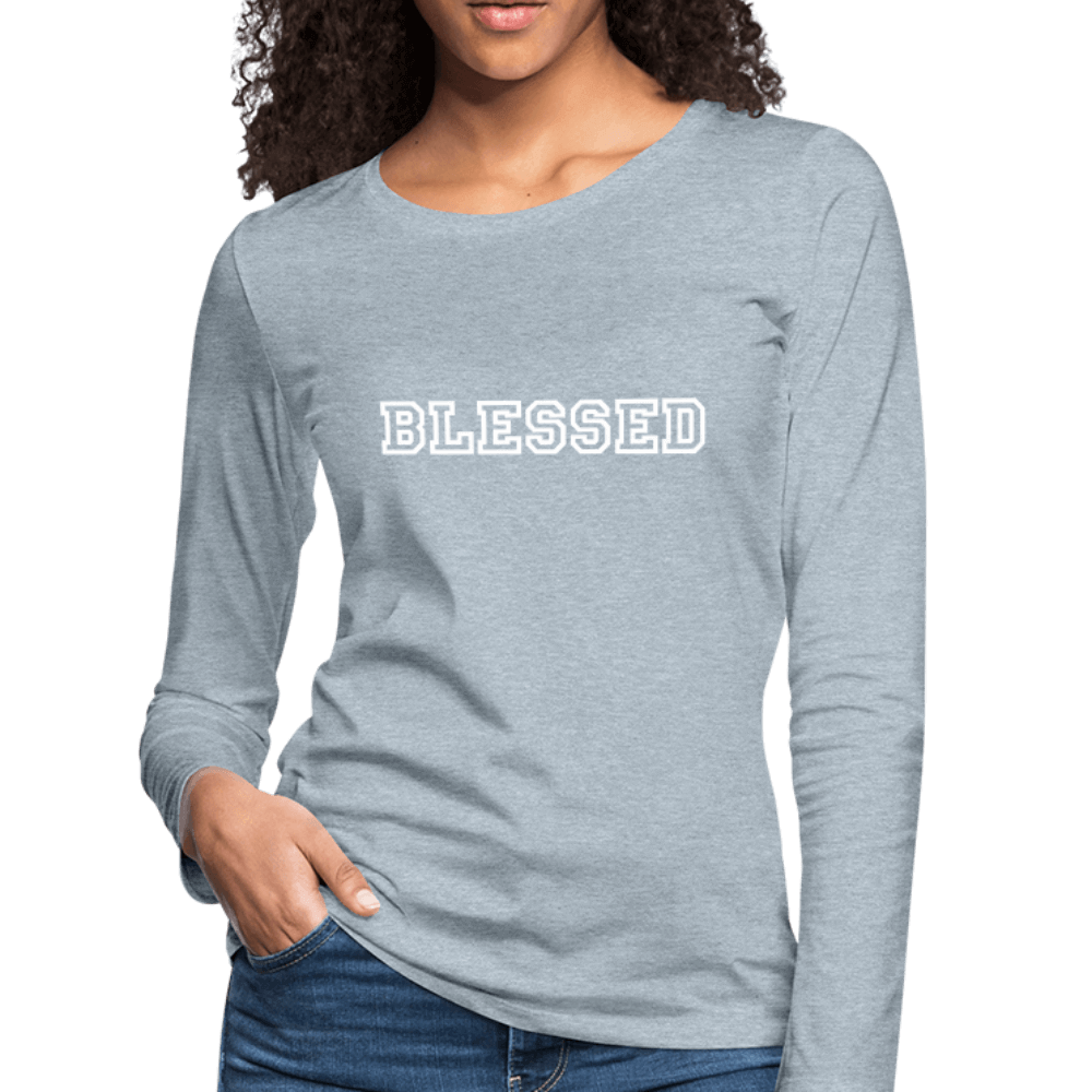 Womens Long Sleeve Graphic Tee, Blessed Print.