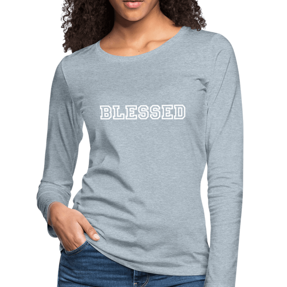 Womens Long Sleeve Graphic Tee, Blessed Print