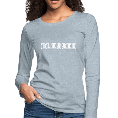 Womens Long Sleeve Graphic Tee, Blessed Print.