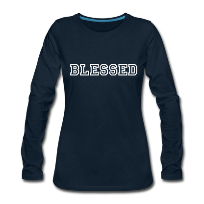 Womens Long Sleeve Graphic Tee, Blessed Print.