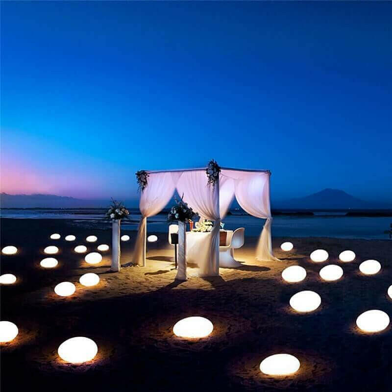 Indoor &amp; Outdoor Solar Cobblestone Light