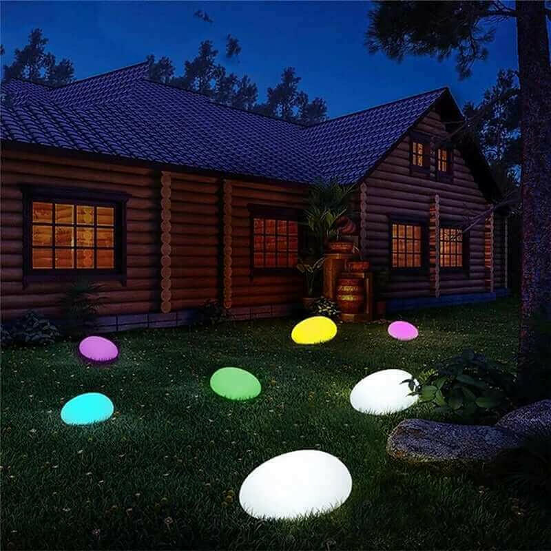 Indoor &amp; Outdoor Solar Cobblestone Light