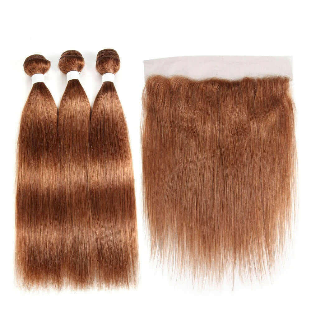 #4/30 Straight Ombre 10A Grade Body Wave #30 BUNDLES with 4x4  CLOSURE.