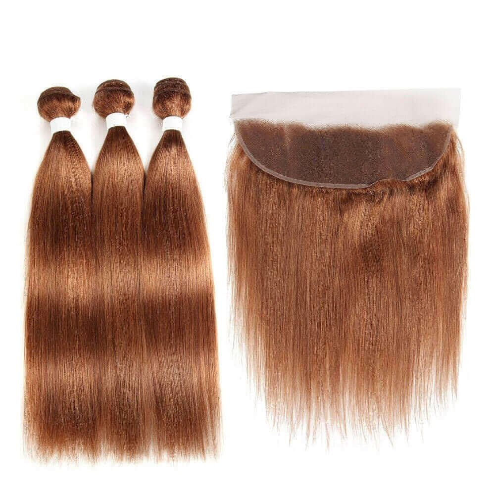 #4/30 Straight Ombre 10A Grade Body Wave #30 BUNDLES with 4x4  CLOSURE.