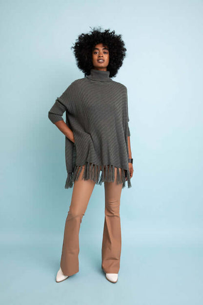 Sweater Weather Roll-Neck Poncho