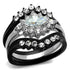 TK2188 - Two-Tone IP Black Stainless Steel Ring with AAA Grade CZ in