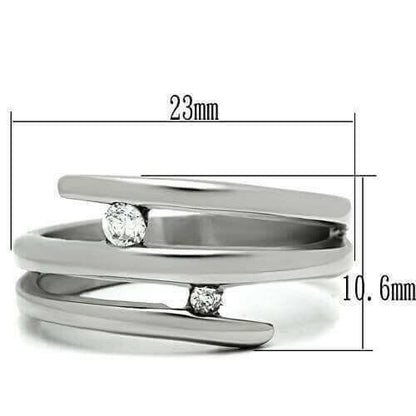 TK478 - High polished (no plating) Stainless Steel Ring with AAA Grade.