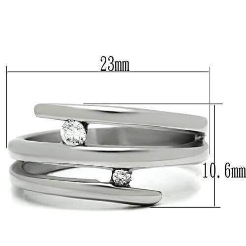 TK478 - High polished (no plating) Stainless Steel Ring with AAA Grade