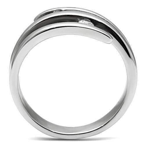 TK478 - High polished (no plating) Stainless Steel Ring with AAA Grade