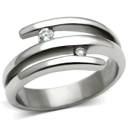 TK478 - High polished (no plating) Stainless Steel Ring with AAA Grade.