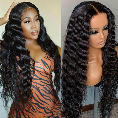 Loose Deep Wave 13x6 Transparent Lace Frontal Brazilian Human Hair Wig.