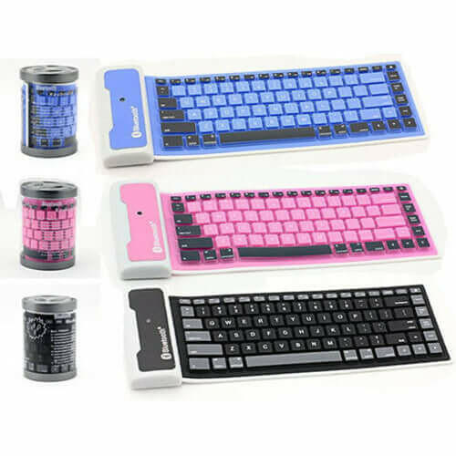 Type Out Of A Box With Flexible Silicone Bluetooth Keyboard.