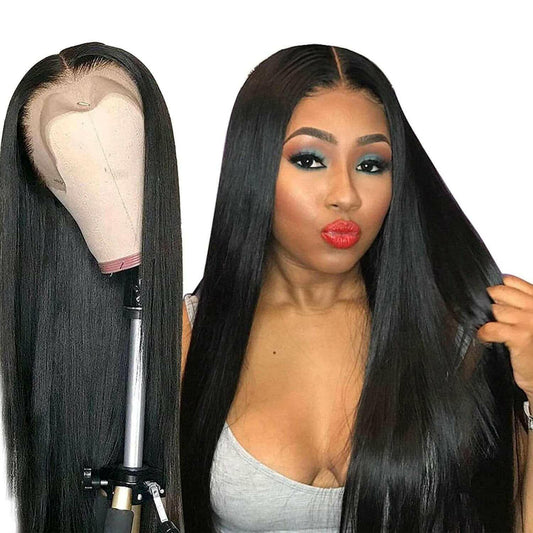 Transparent 13x1x6 Straight 13x4x1 T part Lace Frontal Human Hair Wigs.