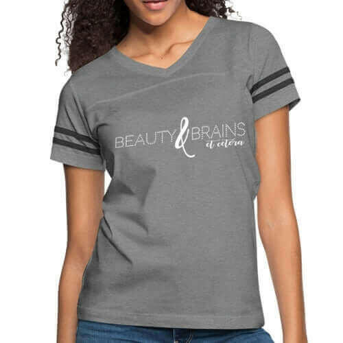 Womens Graphic Vintage Tee, Beauty & Brains Et Cetera Sport T-shirt.