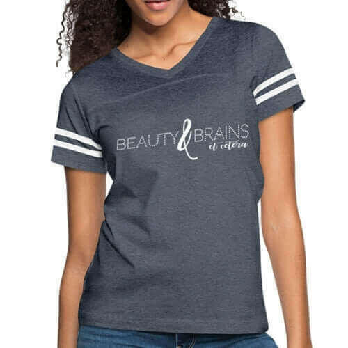 Womens Graphic Vintage Tee, Beauty & Brains Et Cetera Sport T-shirt.