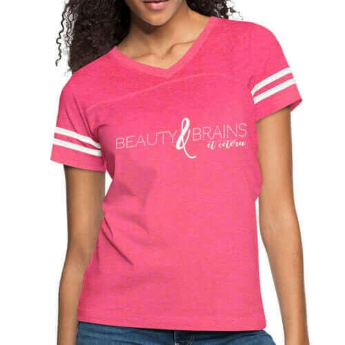 Womens Graphic Vintage Tee, Beauty &amp; Brains Et Cetera Sport T-shirt