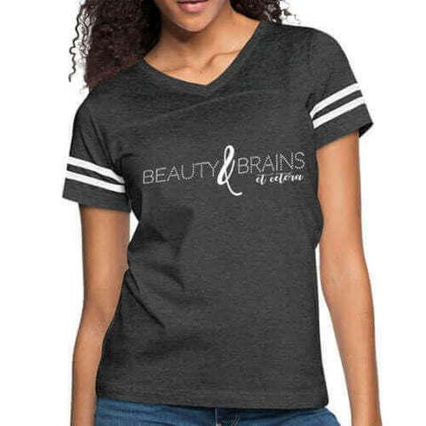 Womens Graphic Vintage Tee, Beauty & Brains Et Cetera Sport T-shirt.