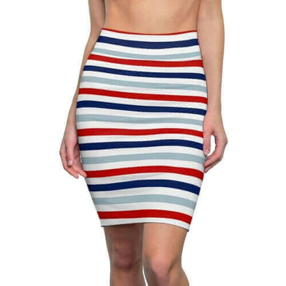 Womens Skirt, Red White and Blue Pencil Skirt, S93801.