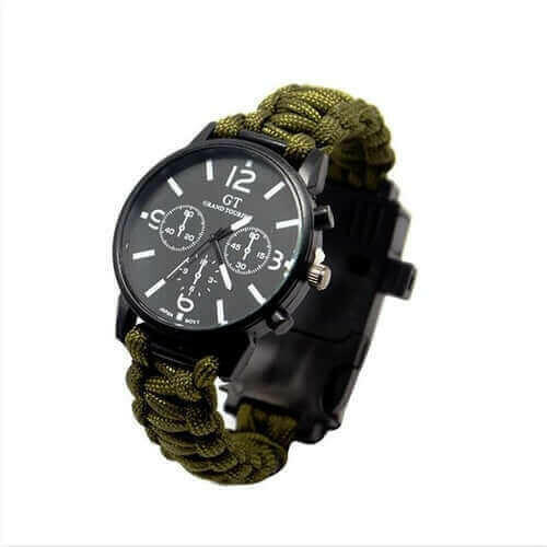 Outdoor Multi function Camping Survival Watch Bracelet Tools With LED.