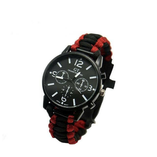 Outdoor Multi function Camping Survival Watch Bracelet Tools With LED.