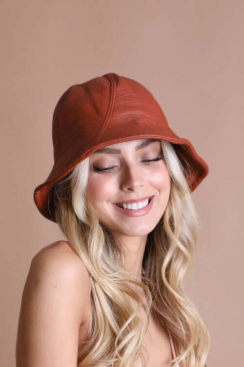 Vegan Leather Bucket Hat.