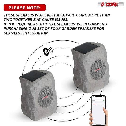 5Core Outdoor Speakers Bluetooth Waterproof Wireless Linkable TWS 10W