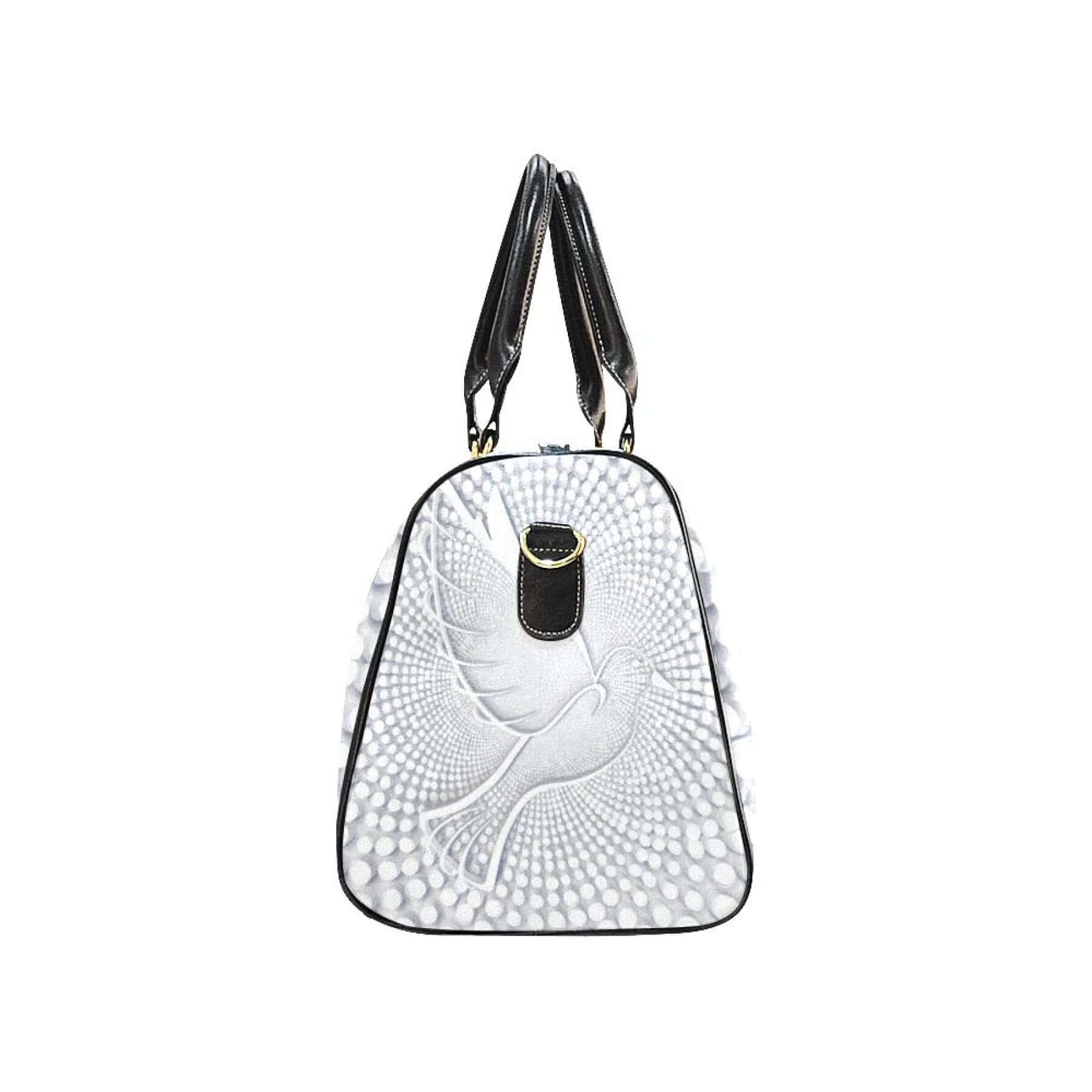 Travel Bag, Leather Carry on Large Luggage Bag, White Dove