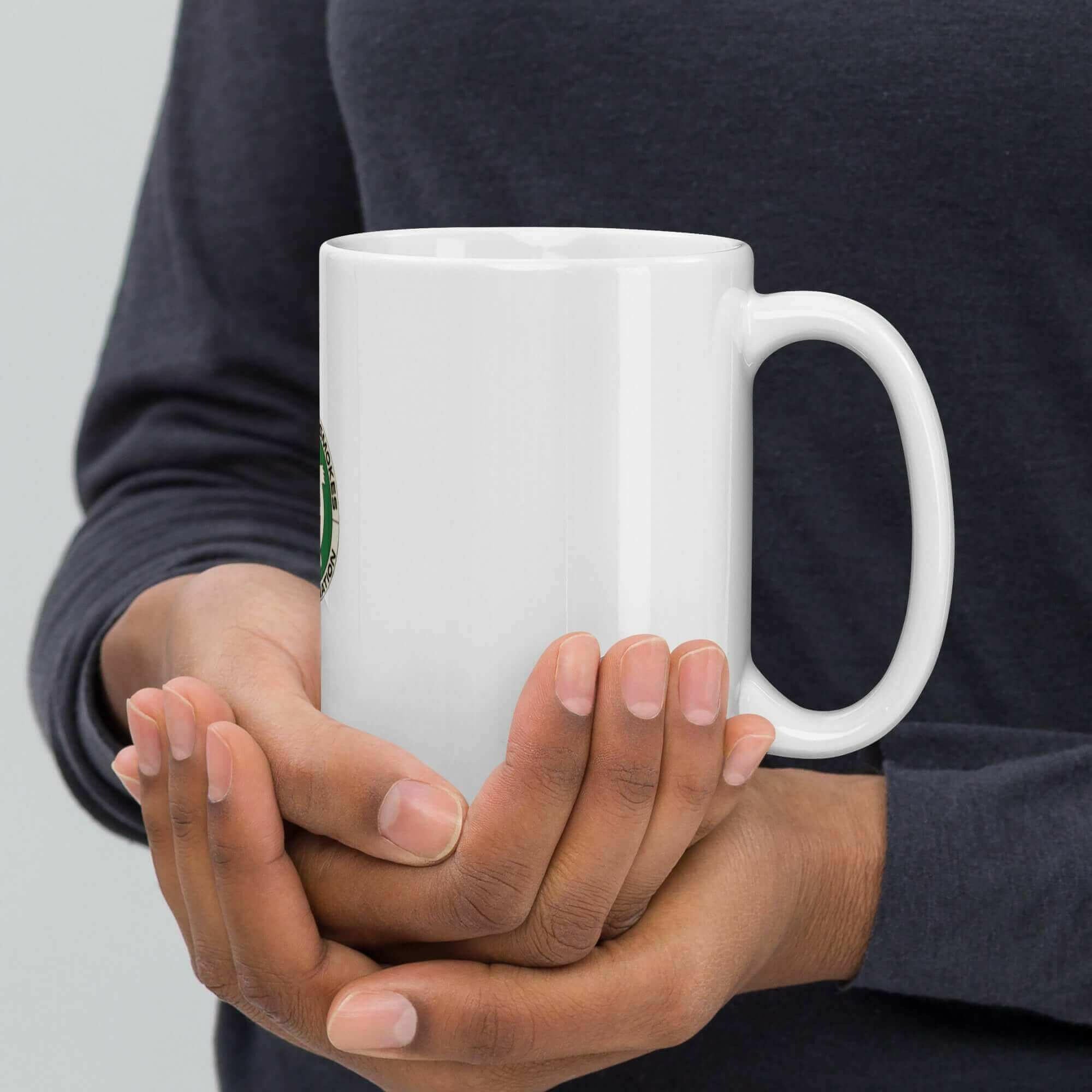 White glossy mug.