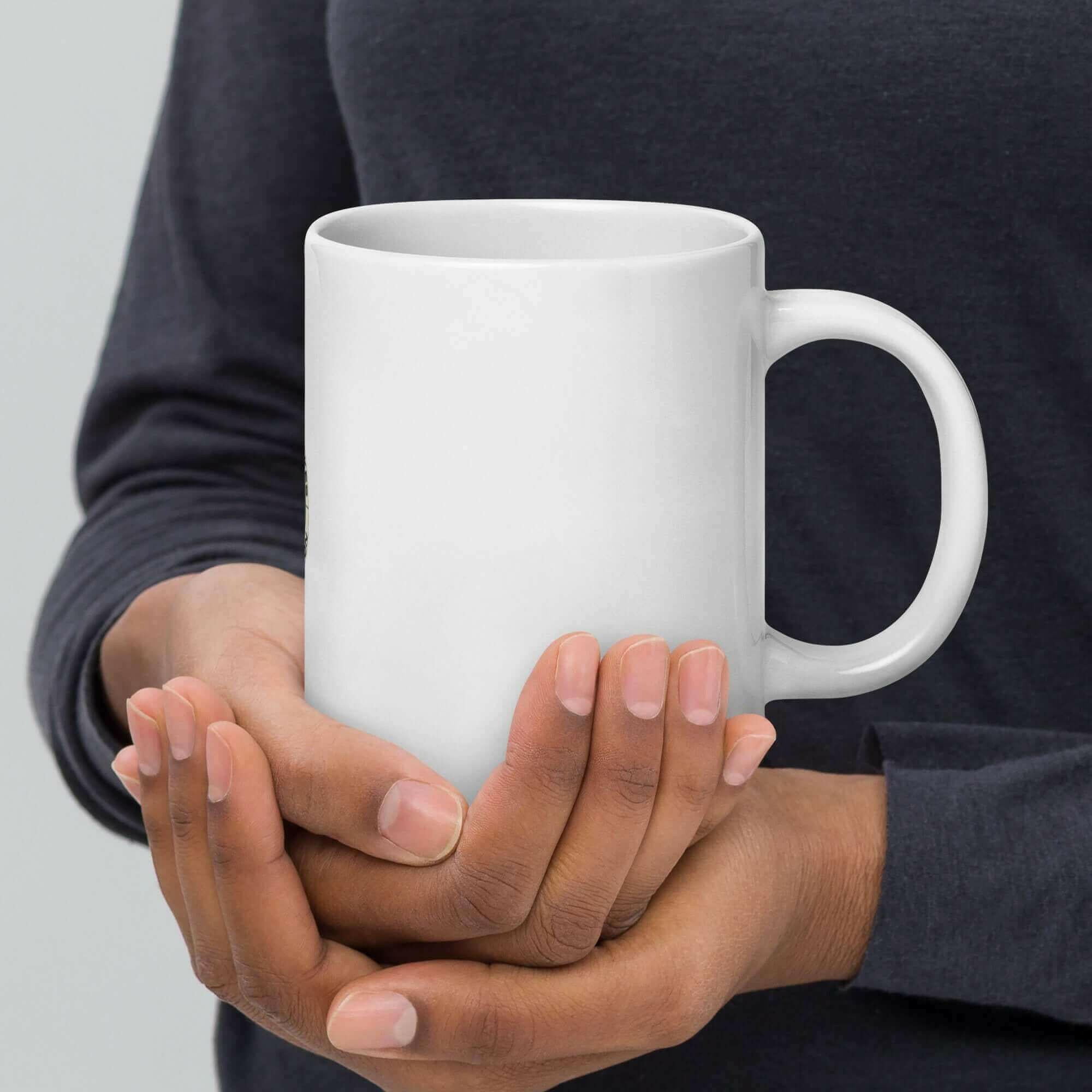 White glossy mug.