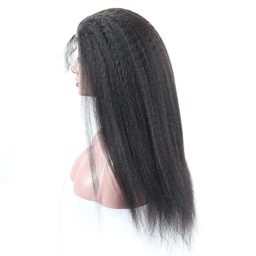 Kinky Straight 13x6 Transparent Lace Frontal Brazilian Human Hair Wigs