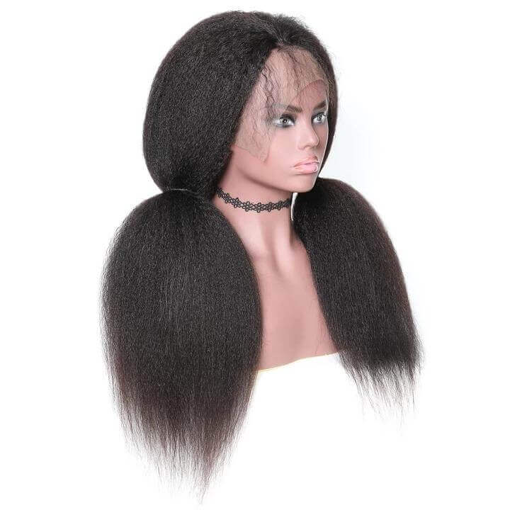 Kinky Straight 13x6 Transparent Lace Frontal Brazilian Human Hair Wigs