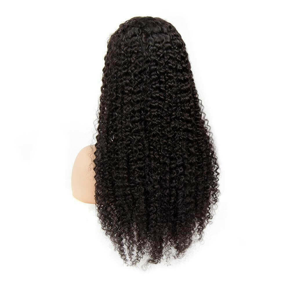 180% Density Full 4x4 Transparent Lace Front Kinky Curly Human Hair Wi.