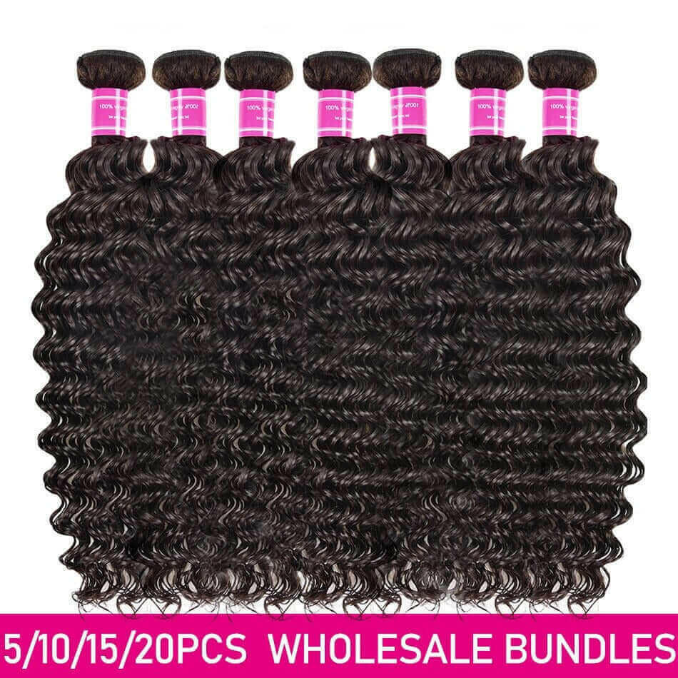 Wholesale Peruvian Deep Wave 5/6/10/12 Bundles 10A Grade Human Hair Bu