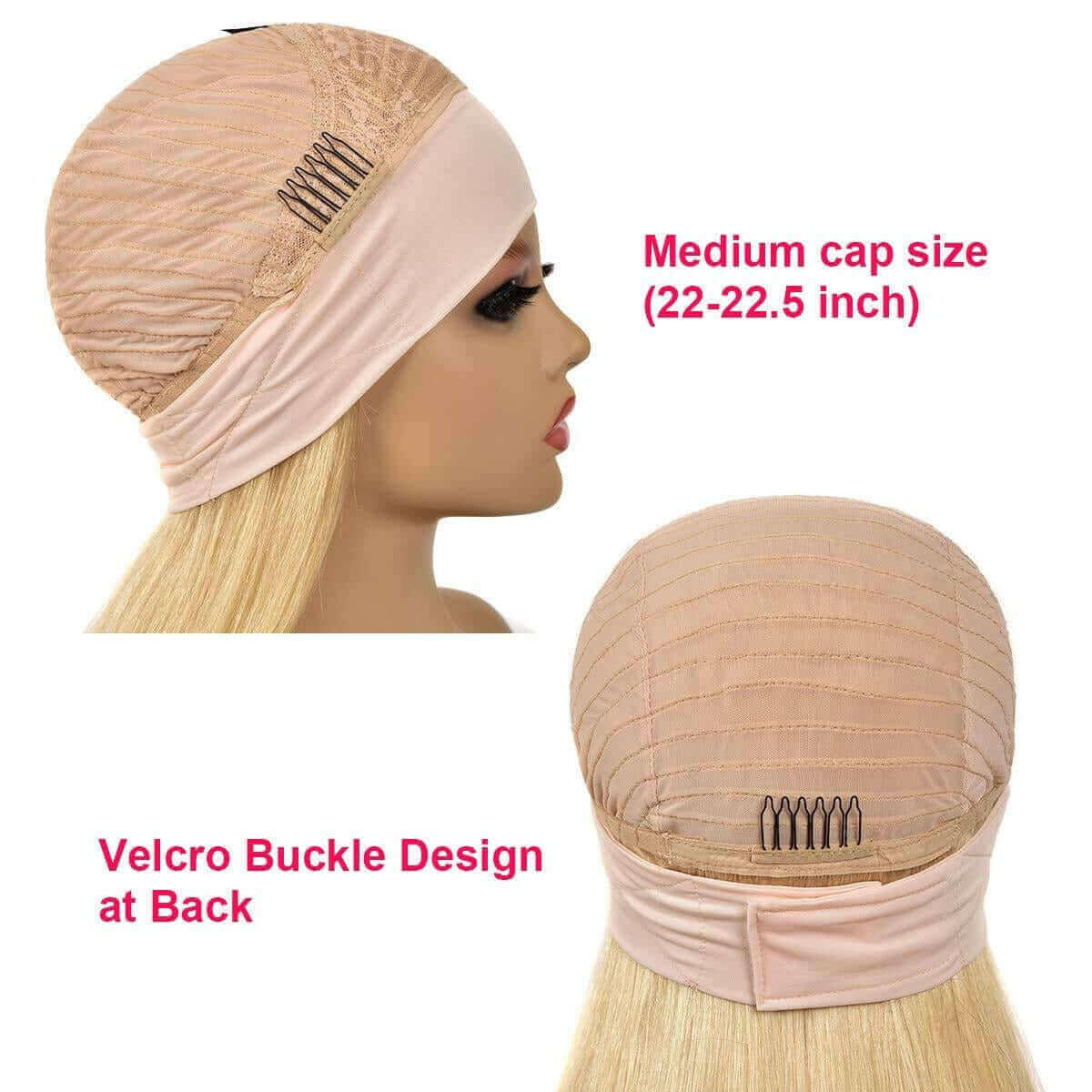 Straight 1B/613 Headband Human Hair Wigs For Black Women Blonde Scarf.