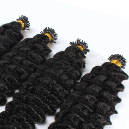 Brazilian Deep Wave Human Hair i Tip Microlinks Bulk Braiding Human Ha.