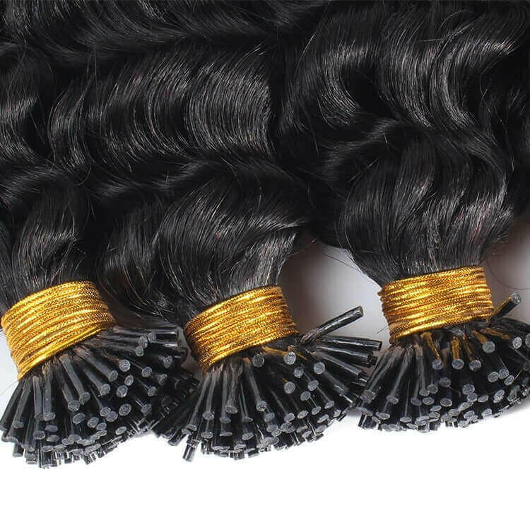 Brazilian Deep Wave Human Hair i Tip Microlinks Bulk Braiding Human Ha.