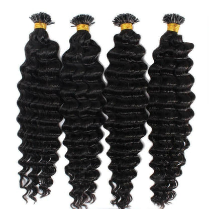 Brazilian Deep Wave Human Hair i Tip Microlinks Bulk Braiding Human Ha.