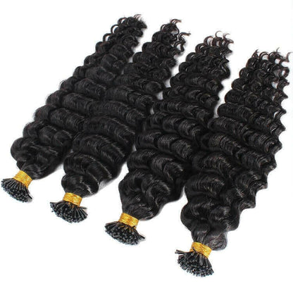 Brazilian Deep Wave Human Hair i Tip Microlinks Bulk Braiding Human Ha.