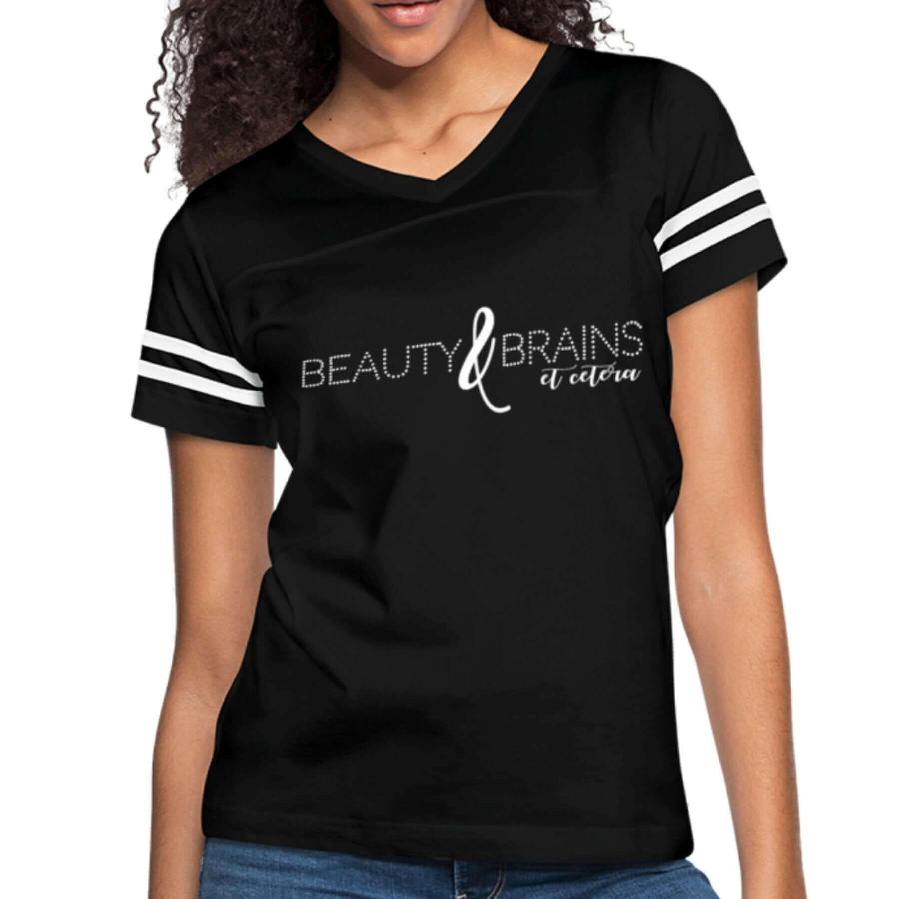 Womens Graphic Vintage Tee, Beauty &amp; Brains Et Cetera Sport T-shirt