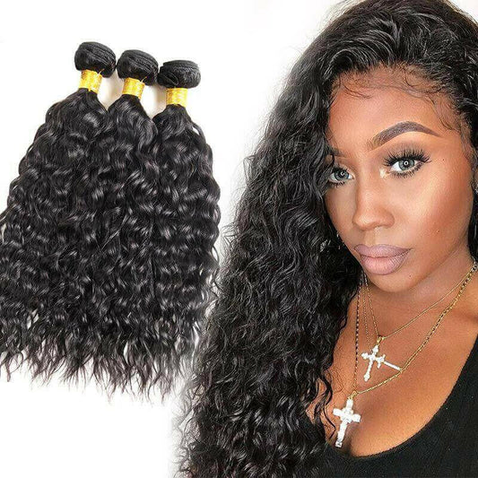 10A Grade 1/3/4 Water Wave Weave Malaysian Human Hair Extension Bundle.