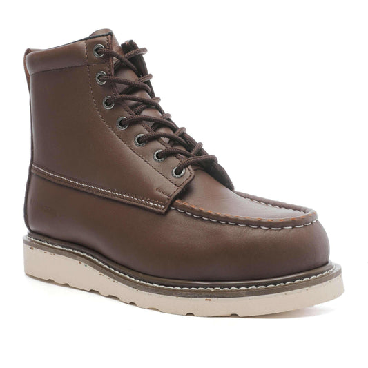 ROCKROOSTER Trinidad Men's 6 inch Dark Brown Steel Toe Wedge Work.